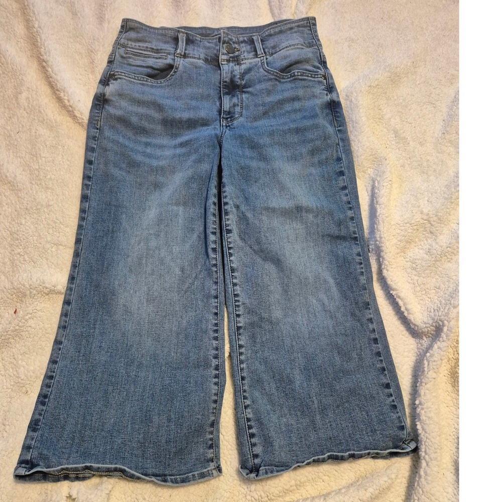 NYDJ Not Your Daughters Jeans Petite 4P Blue Denim Coolmax Stretch Cropped
